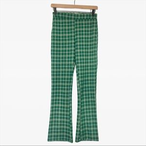 Green Plaid High Waisted Pants